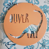 DINOSAUR Personalised Wooden Wall Hanging - Little Birdy Finds