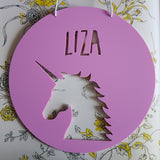 UNICORN HEAD Personalised Wooden Wall Hanging - Little Birdy Finds