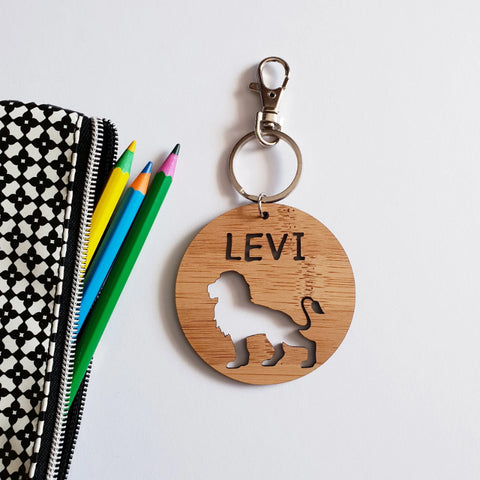 LION Bag Tag / Keyring  Bamboo - Little Birdy Finds