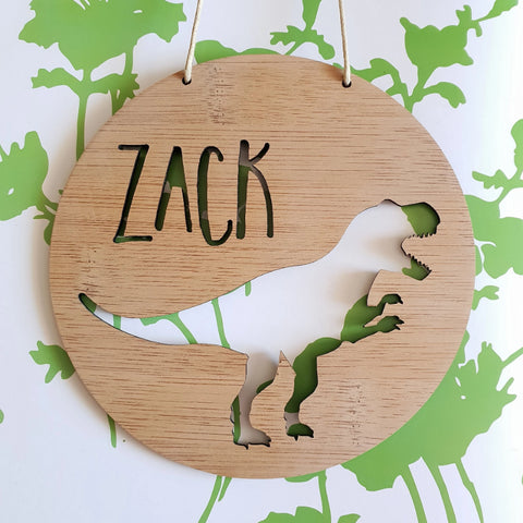 T-REX dinosaur Personalised  Wall Hanging - Little Birdy Finds
