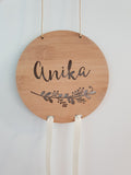 Personalised Wooden Bow-Hairclip holder FLORAL Design - Little Birdy Finds