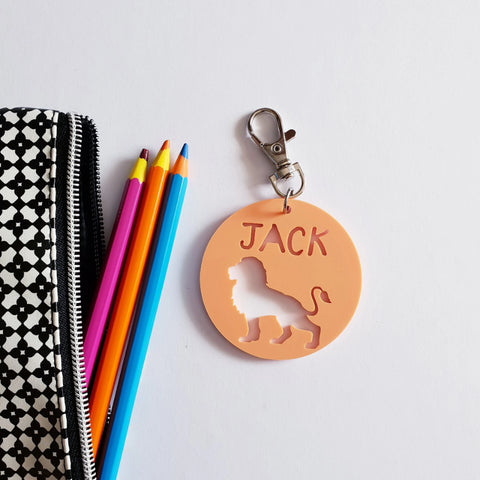 LION Pastel Bag Tag / Keyring - Little Birdy Finds