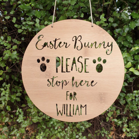 Personalised  Easter Bunny Please Stop Here! - Little Birdy Finds