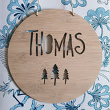 Personalised Wooden Wall Hanging - Trees - Little Birdy Finds