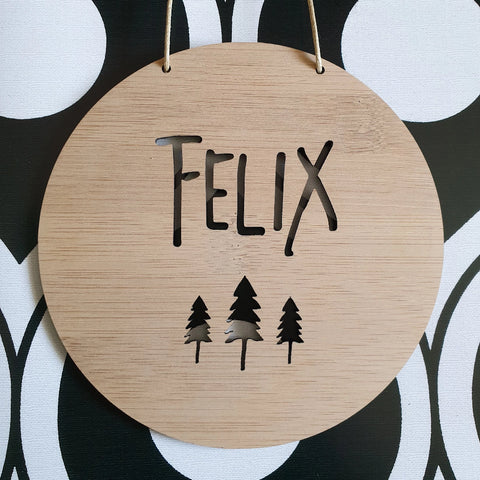 Personalised Wooden Wall Hanging - Trees - Little Birdy Finds