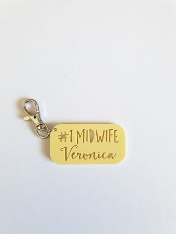 Favourite Midwife Keyring - Little Birdy Finds