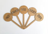 Round Wooden Herb Markers - Little Birdy Finds