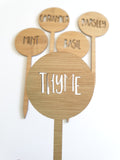 Round Wooden Herb Markers - Little Birdy Finds